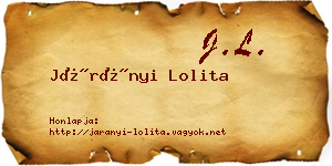Járányi Lolita névjegykártya